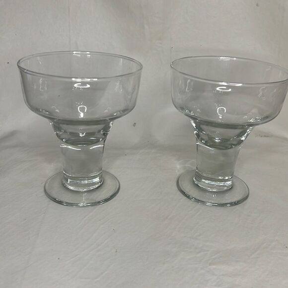 Dessert  Cups 12 Oz Clear Glass Serving Dishes Set Of 2 Ice Cream Fruit Pudding - Picture 1 of 4